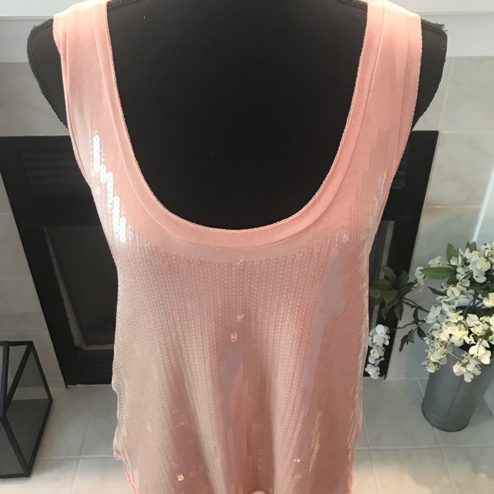 J Crew Tissue Sequin Small Pink Tank